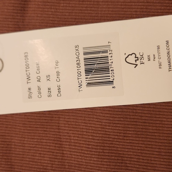 NWT Thakoon brown cropped tank top Size Xs - Picture 5 of 8